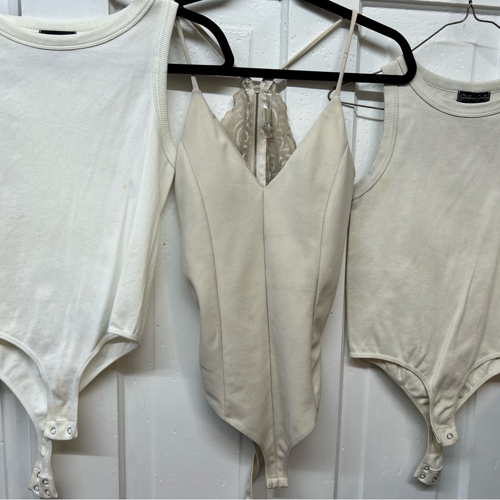 Cream and white Bodysuits